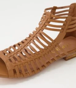 Kretta Dark Tan Leather Sandals -Lynx Shoes Shop TO13101TAOLE 6