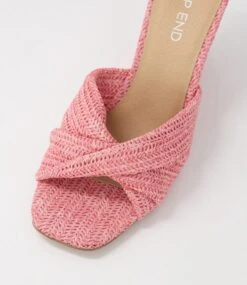Katia Pink Syn Raffia Mules -Lynx Shoes Shop TO13106PIN3O 5