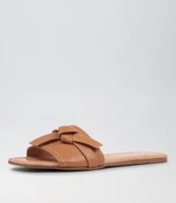 Langela Tan Leather Slides -Lynx Shoes Shop TO13108TANLE 3