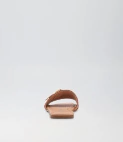 Langela Tan Leather Slides -Lynx Shoes Shop TO13108TANLE 5