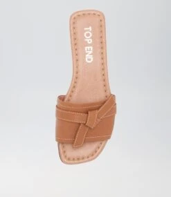 Langela Tan Leather Slides -Lynx Shoes Shop TO13108TANLE 6
