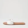 Langela White Leather Slides -Lynx Shoes Shop TO13108WHILE 2