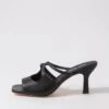 Licole Black Leather Sandals -Lynx Shoes Shop TO13114BLALE 2
