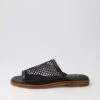 Natavia Black Leather Mesh Slides -Lynx Shoes Shop TO13130BLA73 2