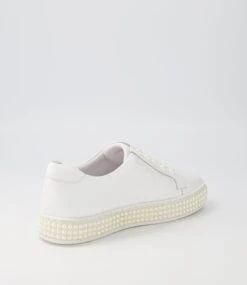 Quempo White Leather Sneakers 9 Quempo White Leather Sneakers -Lynx Shoes Shop TO13145WHILE 4