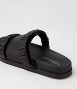 Resky Black Leather Slides -Lynx Shoes Shop TO13147BLALE 6