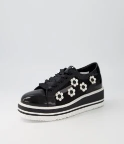 Sereno Black White Patent Multi Sneakers -Lynx Shoes Shop TO13156BCZH7 3