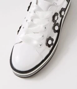 Sereno White Black Patent Multi Sneakers -Lynx Shoes Shop TO13156W66H7 5
