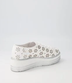 Sancia White Leather Sneakers 9 Sancia White Leather Sneakers -Lynx Shoes Shop TO13158WHILE 4