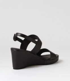 Walbi Black Leather Sandals -Lynx Shoes Shop TO13163BLALE 4