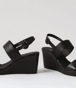 Walbi Black Leather Sandals -Lynx Shoes Shop TO13163BLALE 6