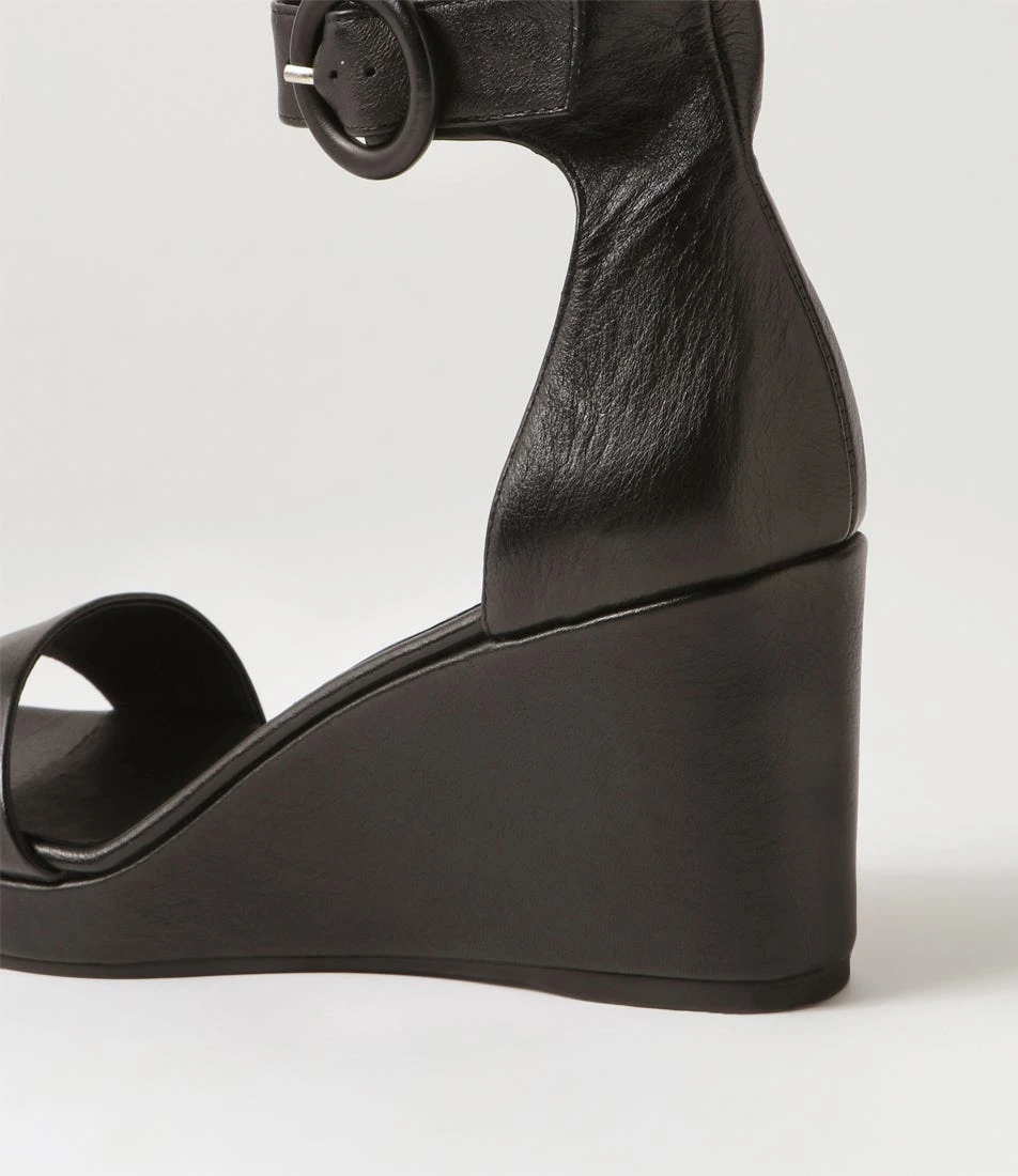 Waire Black Leather Sandals 7 Waire Black Leather Sandals - Image 5