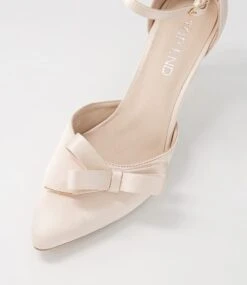 Benzals Nude Satin Heels -Lynx Shoes Shop TO13169NDUCB 5