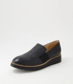 Otrad Black Leather Flat Shoes -Lynx Shoes Shop TO13206B75LE 3