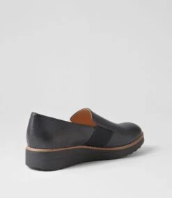 Otrad Navy Leather Flat Shoes -Lynx Shoes Shop TO13206DKLLE 4
