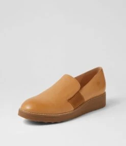 Otrad Dark Tan Light Choc Leather Flat Shoes -Lynx Shoes Shop TO13206T5ZLE 3