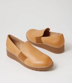 Otrad Dark Tan Light Choc Leather Flat Shoes -Lynx Shoes Shop TO13206T5ZLE 6