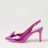 Barbados Fuchsia Metallic Leather Jewels Heels -Lynx Shoes Shop TO13220MZL2I 2