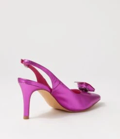 Barbados Fuchsia Metallic Leather Jewels Heels -Lynx Shoes Shop TO13220MZL2I 4