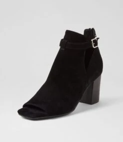 Cerina Black Suede Sandals -Lynx Shoes Shop TO13222B66SU 3