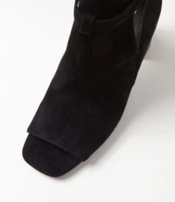 Cerina Black Suede Sandals -Lynx Shoes Shop TO13222B66SU 5