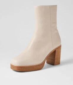 Daneka Almond Leather Ankle Boots -Lynx Shoes Shop TO13227NLSLE 3