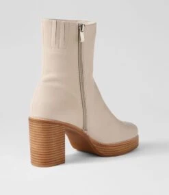 Daneka Almond Leather Ankle Boots -Lynx Shoes Shop TO13227NLSLE 4
