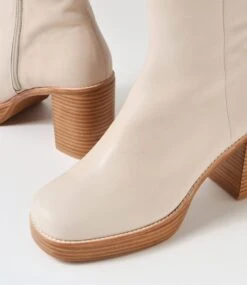 Daneka Almond Leather Ankle Boots -Lynx Shoes Shop TO13227NLSLE 6