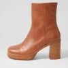 Daneka Tan Leather Ankle Boots -Lynx Shoes Shop TO13227TANLE 2