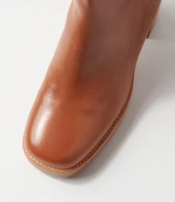 Daneka Tan Leather Ankle Boots -Lynx Shoes Shop TO13227TANLE 5