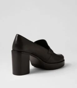 Danyela Black Leather Heels -Lynx Shoes Shop TO13229B66LE 4