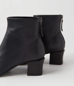Elliza Black Leather Ankle Boots -Lynx Shoes Shop TO13231BLALE 6