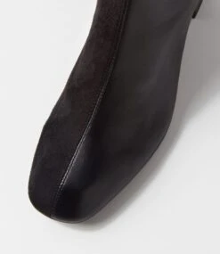 Elenor Black Mix Stretch Knee High Boots -Lynx Shoes Shop TO13234B28IG 5