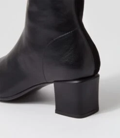 Elenor Black Mix Stretch Knee High Boots -Lynx Shoes Shop TO13234B28IG 6