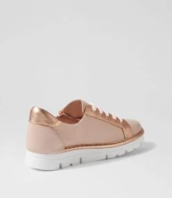 Elos Dusty Pink Pale Rose Gold Leather Sneakers -Lynx Shoes Shop TO13235P3ZLE 4