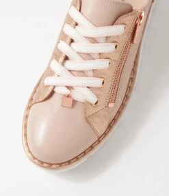 Elos Dusty Pink Pale Rose Gold Leather Sneakers -Lynx Shoes Shop TO13235P3ZLE 5