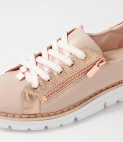Elos Dusty Pink Pale Rose Gold Leather Sneakers -Lynx Shoes Shop TO13235P3ZLE 6