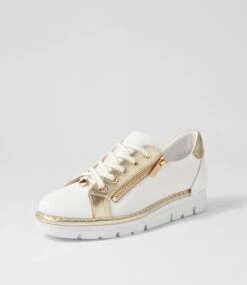 Elos White Gold Leather Sneakers 8 Elos White Gold Leather Sneakers -Lynx Shoes Shop TO13235W79LE 3