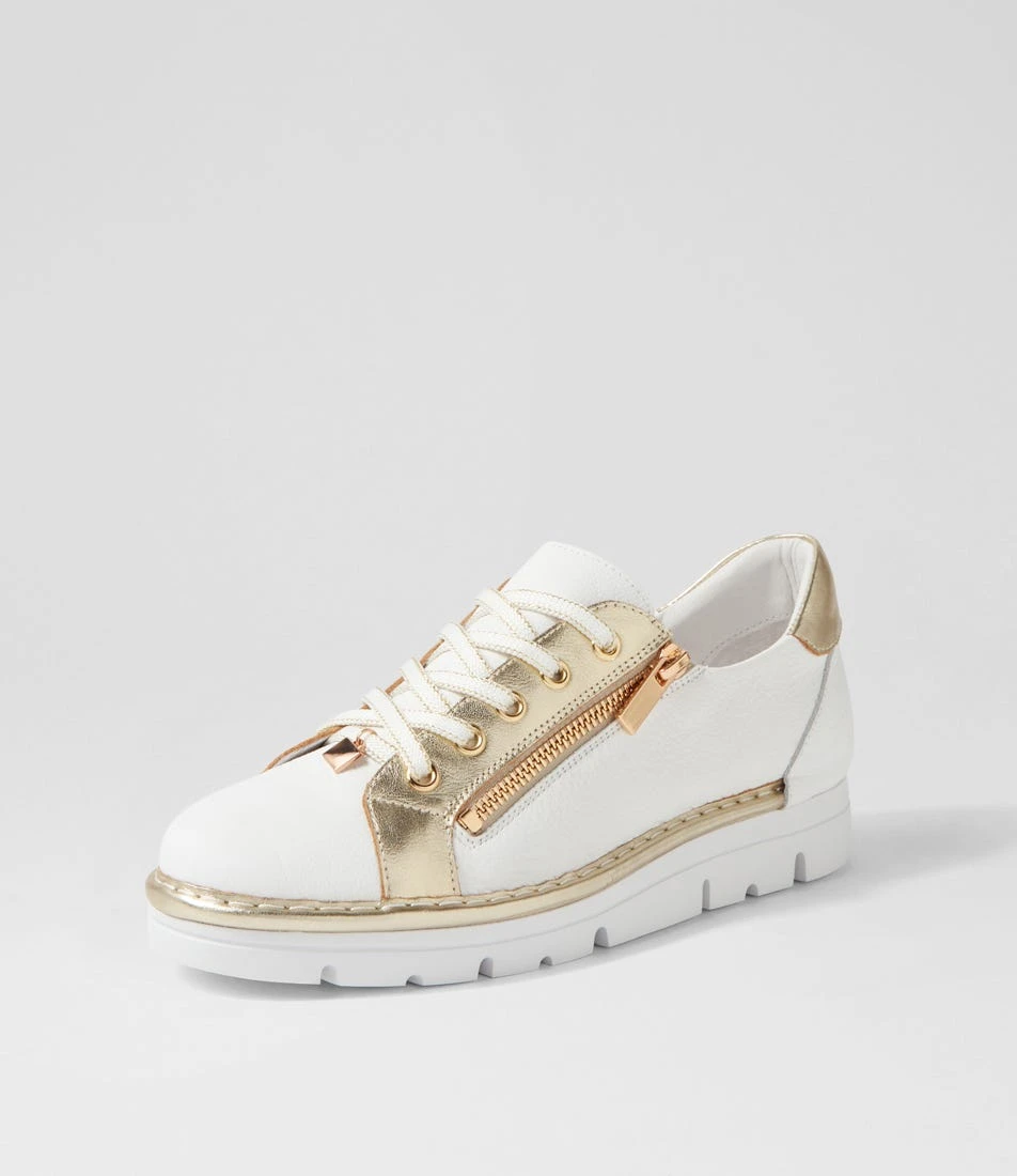 Elos White Gold Leather Sneakers 4 Elos White Gold Leather Sneakers - Image 2
