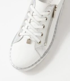 Elos White Silver Leather Sneakers -Lynx Shoes Shop TO13235W95LE 5