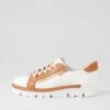 Elos White Dark Tan Leather Sneakers -Lynx Shoes Shop TO13235WHYLE 2