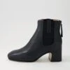 Fether Black Leather Elastic Chelsea Boots 1 Fether Black Leather Elastic Chelsea Boots -Lynx Shoes Shop TO13239BLA63 2