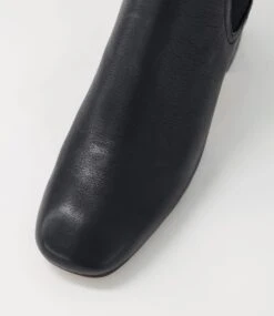 Fether Black Leather Elastic Chelsea Boots -Lynx Shoes Shop TO13239BLA63 5