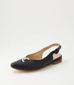 Felinna Black Leather Flat Shoes -Lynx Shoes Shop TO13241BLALE 3