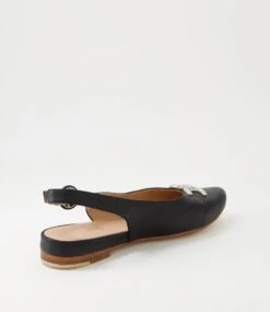 Felinna Black Leather Flat Shoes -Lynx Shoes Shop TO13241BLALE 4