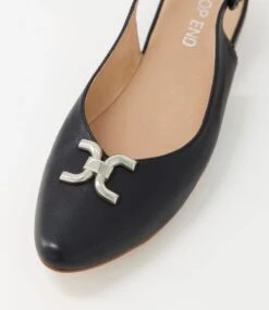 Felinna Black Leather Flat Shoes -Lynx Shoes Shop TO13241BLALE 5