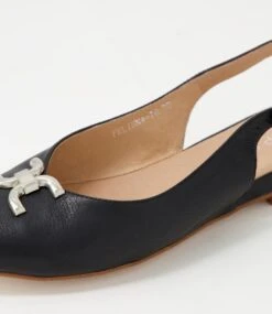 Felinna Black Leather Flat Shoes -Lynx Shoes Shop TO13241BLALE 6