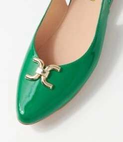 Felinna Emerald Patent Leather Flat Shoes -Lynx Shoes Shop TO13241H15PL 5
