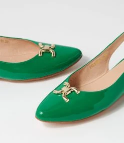Felinna Emerald Patent Leather Flat Shoes -Lynx Shoes Shop TO13241H15PL 6