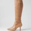 Larnow Cappuccino Leather Suede Knee High Boots -Lynx Shoes Shop TO13249NX389 2